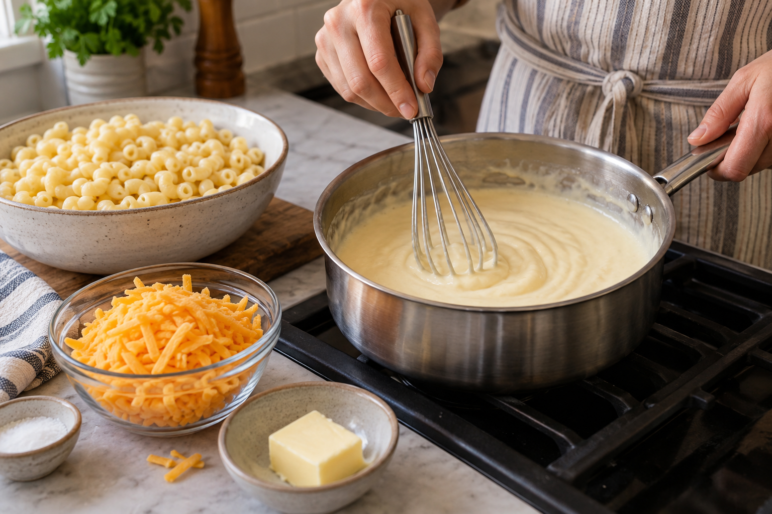 Juustukastme valmistamine mac and cheese jaoks