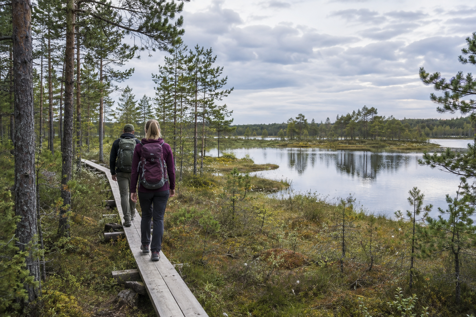 Illustratiivne pilt matkajatega raba laudteel; kujutis ei dokumenteeri konkreetset Järvamaa rada